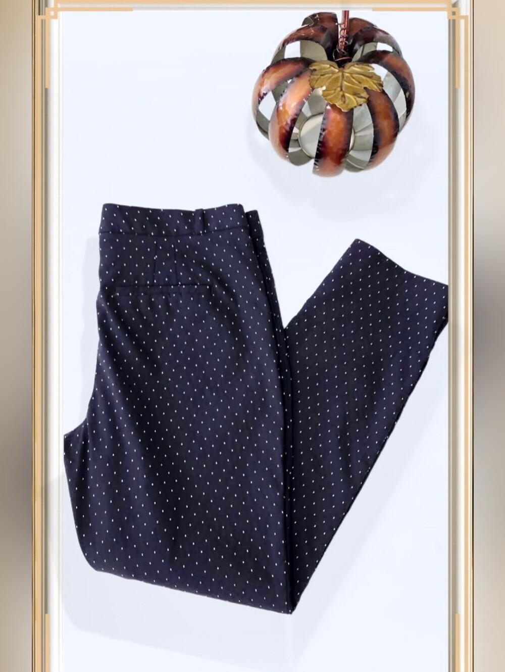 Banana Republic Sloan Curvy Fit Navy Polka Dot Pants Size 8